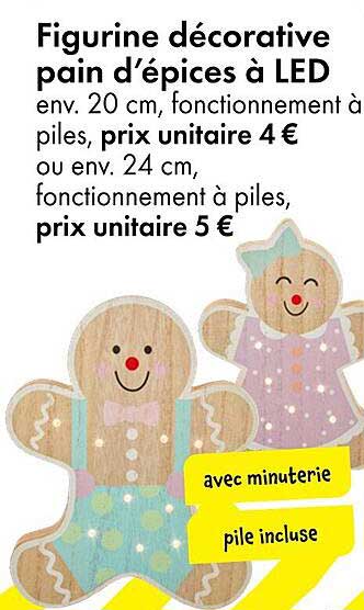 Figurine décorative pain d'épices à LED