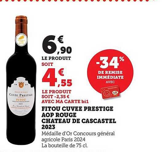 FITOU CUVEE PRESTIGE AOP ROUGE CHATEAU DE CASCASTEL 2023