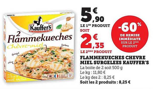FLAMMEKUECHES CHEVRE MIEL SURGELEES KAUFFER'S