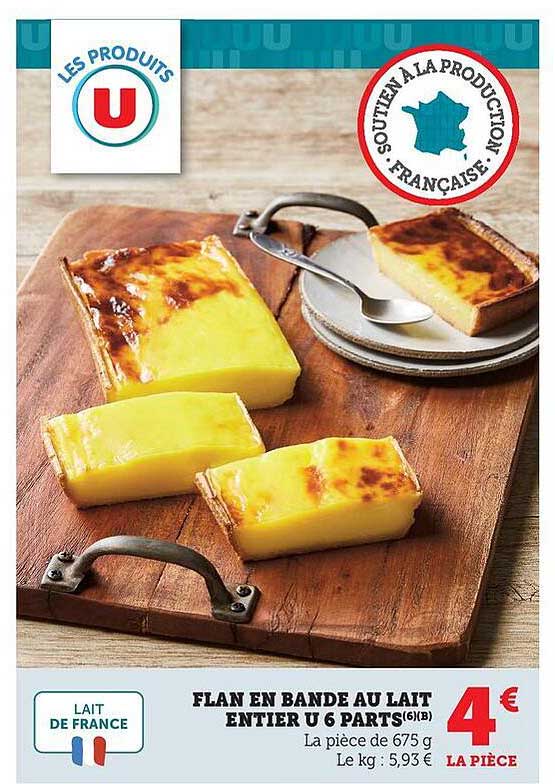 Flan en bande au lait entier U 6 parts