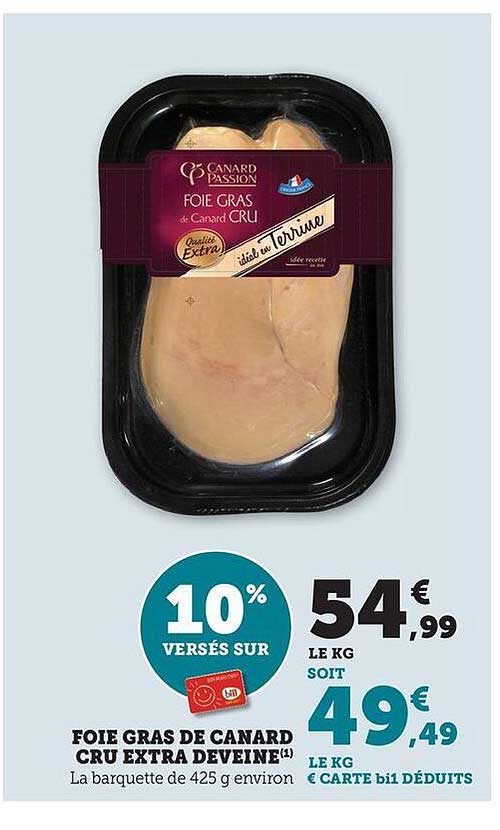 FOIE GRAS DE CANARD CRU EXTRA DEVEINE