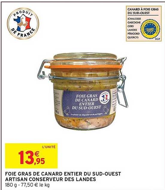 FOIE GRAS DE CANARD ENTIER DU SUD-OUEST