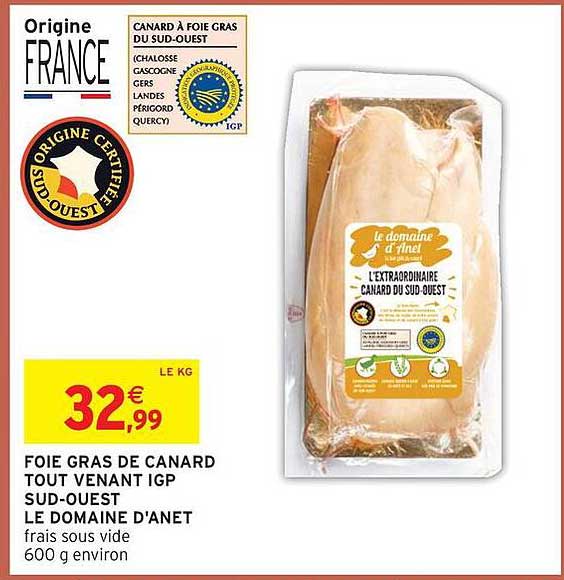 FOIE GRAS DE CANARD TOUT VENANT IGP SUD-OUEST