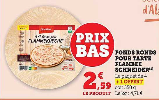 FONDS RONDS POUR TARTE FLAMBEE SCHNEIDER