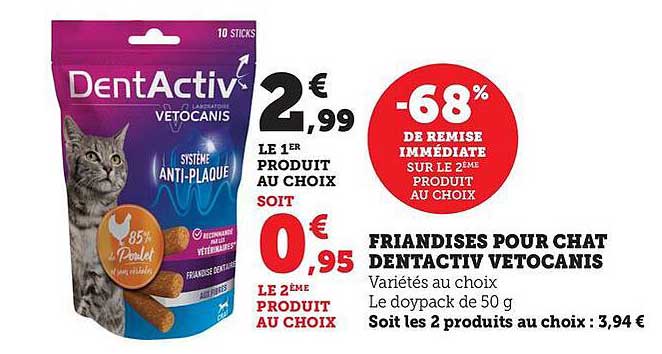 FRIANDISES POUR CHAT DENTACTIV VETOCANIS