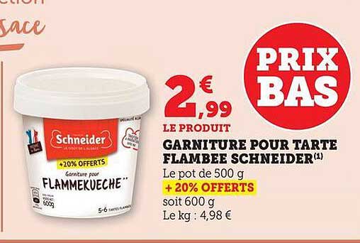 GARNITURE POUR TARTE FLAMBÉE SCHNEIDER