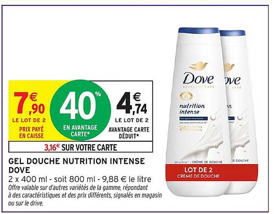 GEL DOUCHE NUTRITION INTENSE DOVE
