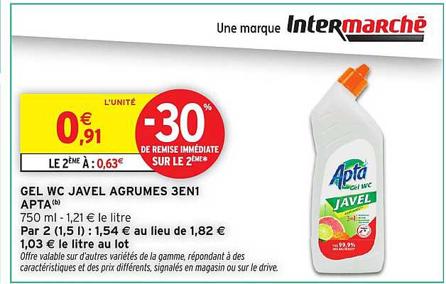 GEL WC JAVEL AGRUMES 3EN1 APTA