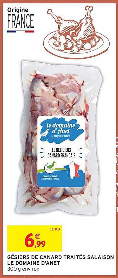 Gésiers de canard traités salaison Le Domaine d'Anet