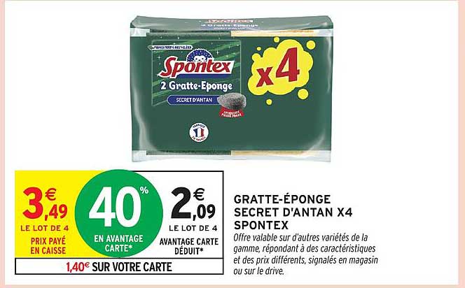 GRATTE-ÉPONGE SECRET D'ANTAN X4 SPONTEX
