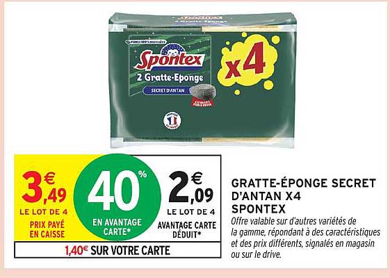 GRATTE-ÉPONGE SECRET D'ANTAN X4 SPONTEX