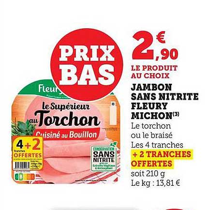 JAMBON SANS NITRITE FLEURY MICHON