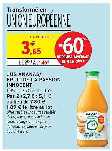 JUS ANANAS/FRUIT DE LA PASSION INNOCENT