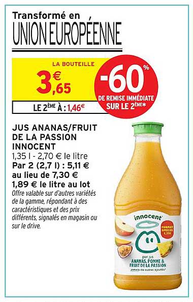 JUS ANANAS/FRUIT DE LA PASSION INNOCENT