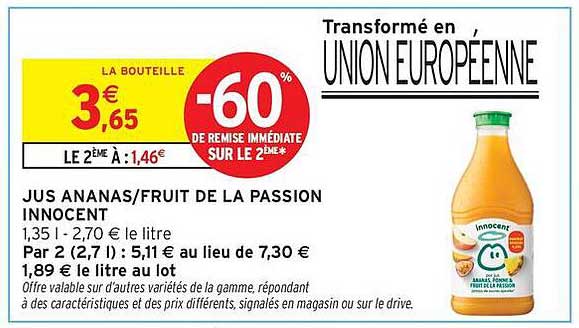 JUS ANANAS/FRUIT DE LA PASSION INNOCENT