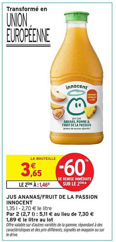 JUS ANANAS/FRUIT DE LA PASSION INNOCENT
