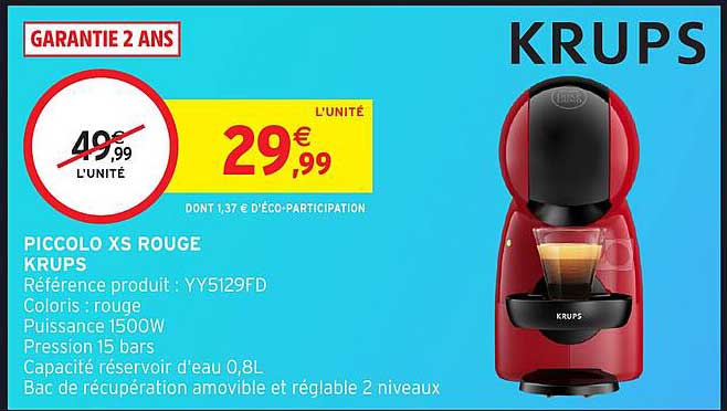 KRUPS PICCOLO XS ROUGE