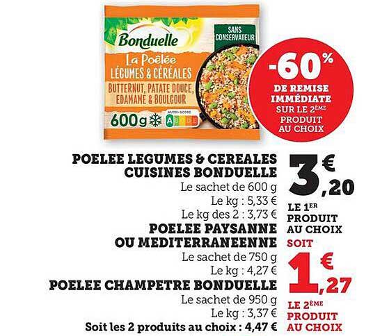 La Poêlée Légumes & Céréales Cuisines Bonduelle