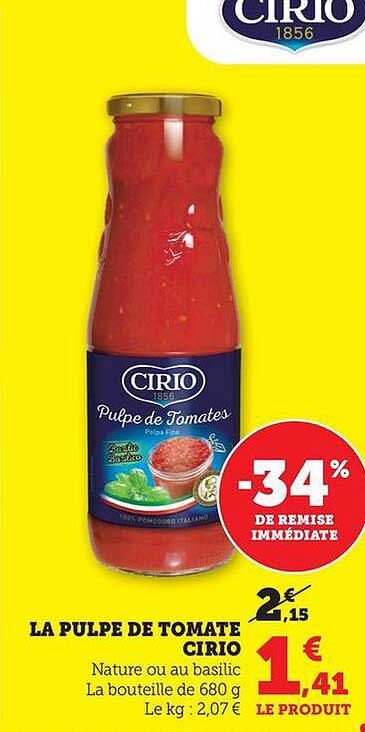 LA PULPE DE TOMATE CIRIO