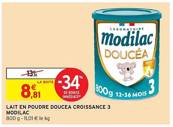 LAIT EN POUDRE DOUCEA CROISSANCE 3 MODILAC
