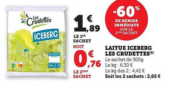LAITUE ICEBERG LES CRUDES