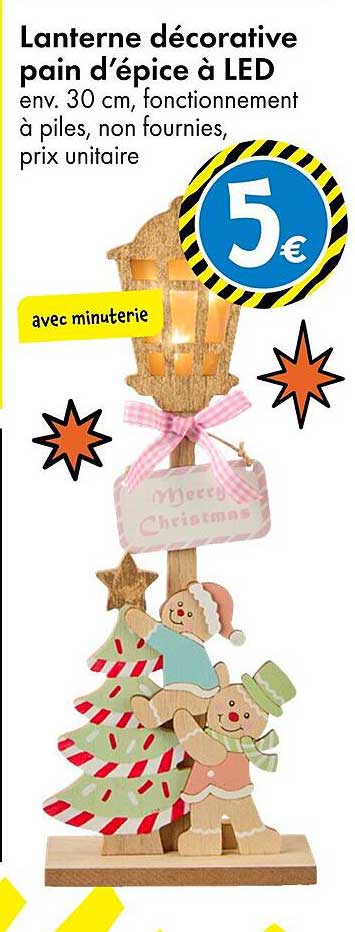 Lanterne décorative pain d’épice à LED