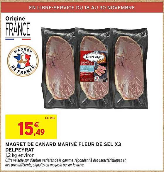 MAGRET DE CANARD MARINÉ FLEUR DE SEL X3 DELPEYRAT