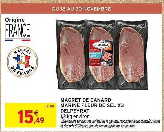 MAGRET DE CANARD MARINÉ FLEUR DE SEL X3 DELPEYRAT