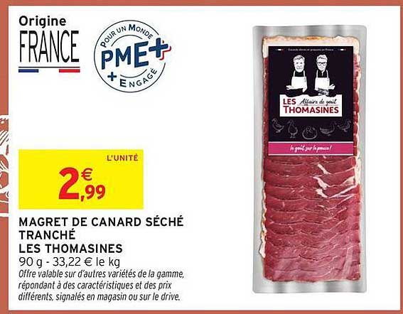 MAGRET DE CANARD SÉCHÉ TRANCHÉ LES THOMASINES