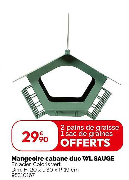 Mangeoire cabane duo WL SAUGE
