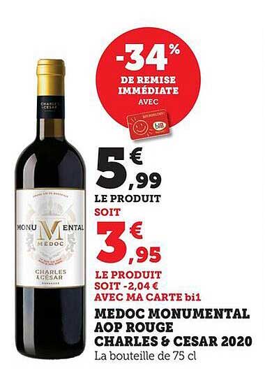 MEDOC MONUMENTAL AOP ROUGE CHARLES & CESAR 2020