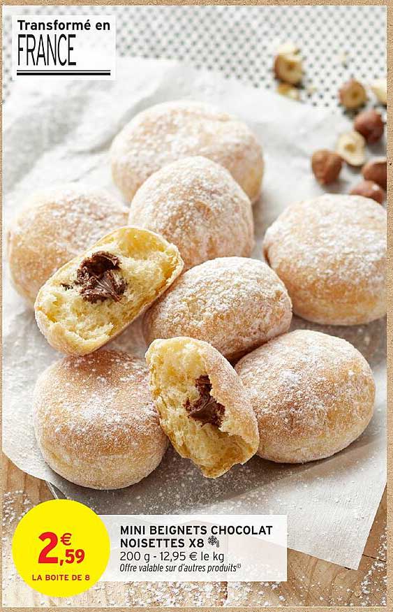 MINI BEIGNETS CHOCOLAT NOISETTES X8