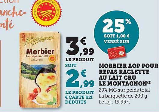 MORBIER AOP POUR REPAS RACLETTE AU LAIT CRU LE MONTAGNON