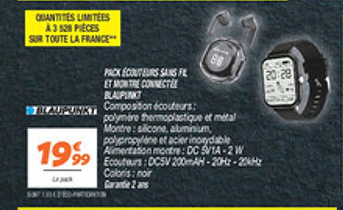 PACK ÉCOUTEURS SANS FIL ET MONTRE CONNECTÉE BLAPINK