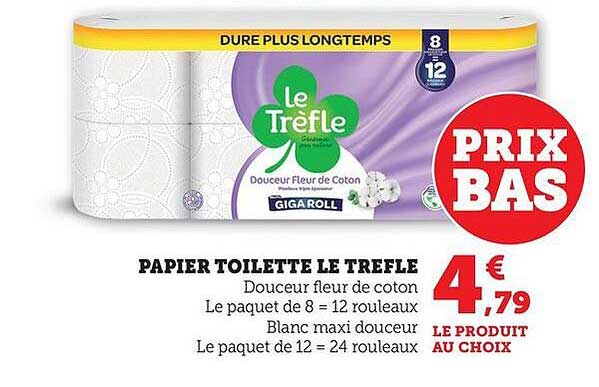 PAPIER TOILETTE LE TREFLE
