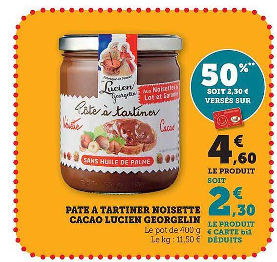 PATE A TARTINER NOISETTE CACAO LUCIEN GEORGELIN
