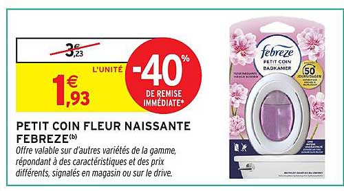 PETIT COIN FLEUR NAISSANTE FEBREZE