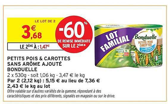 PETITS POIS & CAROTTES SANS ARÔME AJOUTÉ BONDUELLE