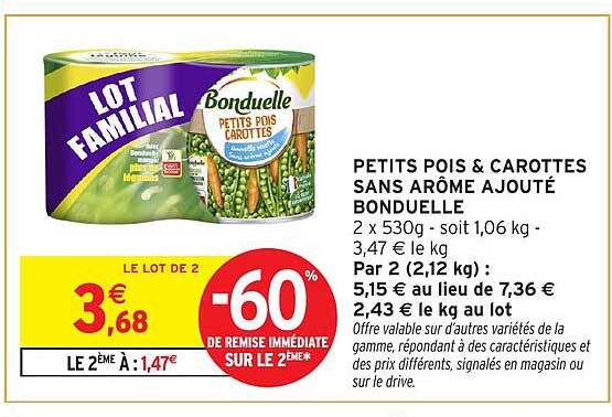 PETITS POIS & CAROTTES SANS ARÔME AJOUTÉ BONDUELLE