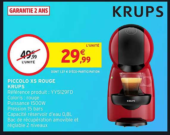 PICCOLO XS ROUGE KRUPS