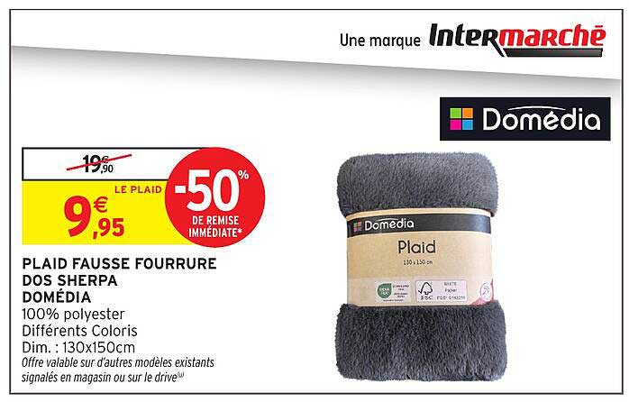 PLAID FAUSSE FOURRURE DOS SHERPA DOMÉDIA