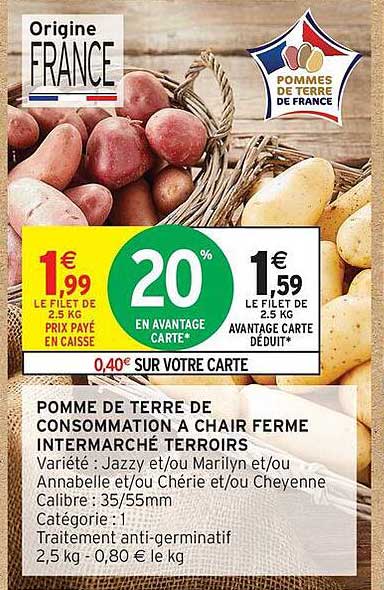 Pommes de Terre de Consommation à Chair Ferme Intermarché Terroirs