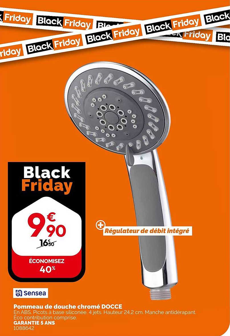 Pompeau de douche chromé DOCCE