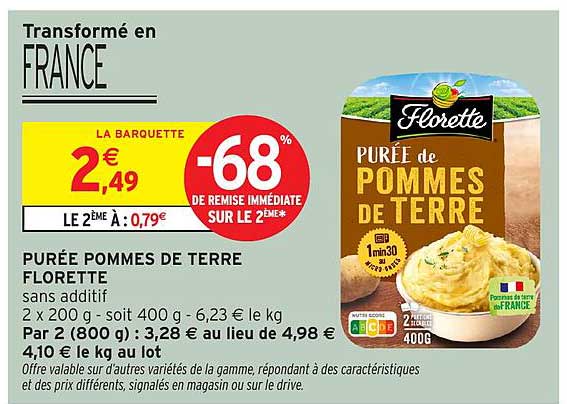 Purée Pommes de Terre Florette