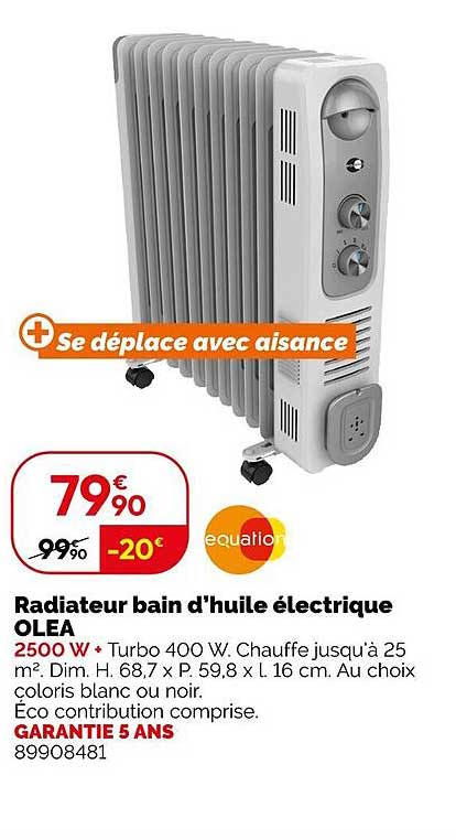 Radiateur bain d'huile électrique OLEA