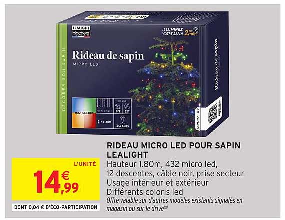RIDEAU MICRO LED POUR SAPIN LEALIGHT