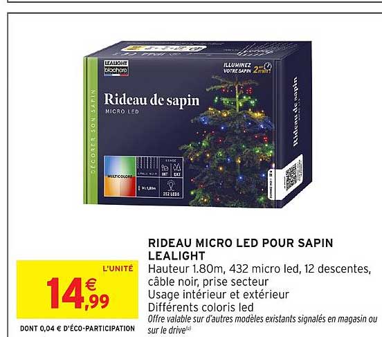 RIDEAU MICRO LED POUR SAPIN LEALIGHT