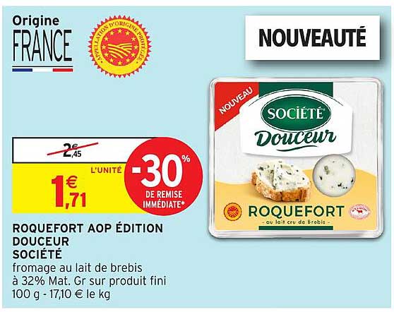 ROQUEFORT AOP ÉDITION DOUCEUR SOCIÉTÉ