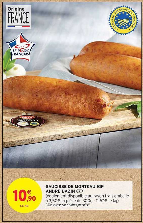 SAUCISSE DE MORTEAU IGP ANDRE BAZIN