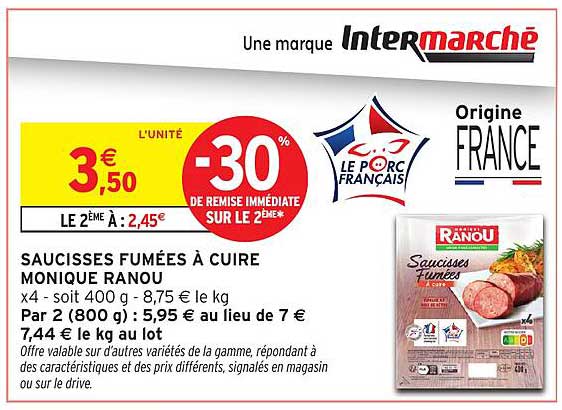 SAUCISSES FUMÉES À CUIRE MONIQUE RANOU